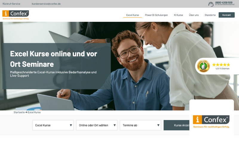 Webdesigner Rosenheim Referenz Confex Bildungsinstitut